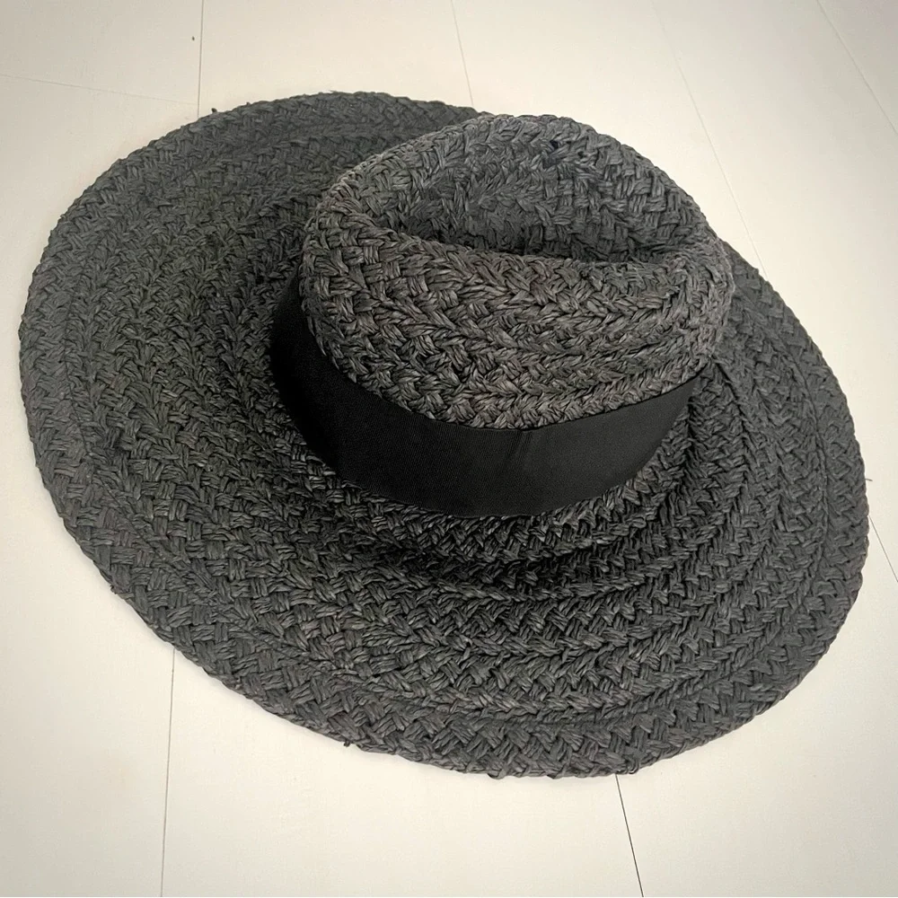 Woven Paper Straw Wide Brim Hat Women’s O/S San Diego Hat Company Brown Black